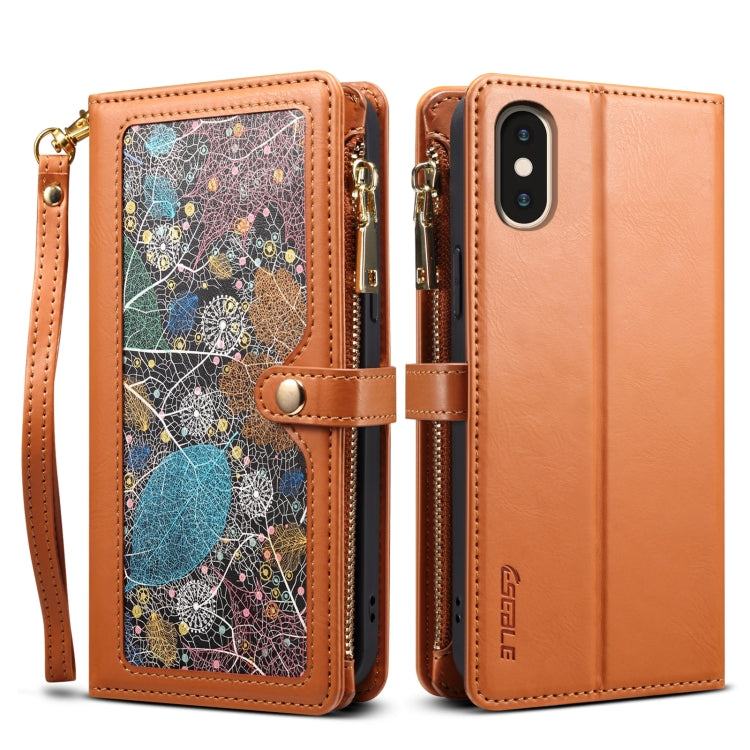 ESEBLE Star Series Lanyard Zipper Wallet Custodia in pelle RFID, For iPhone 12 Pro, For iPhone 12, For iPhone 11 Pro Max, For iPhone 11 Pro, For iPhone 11, For iPhone SE 2022 / SE 2020 / 8 / 7, For iPhone XS Max, For iPhone XS / X