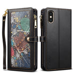 ESEBLE Star Series Lanyard Zipper Wallet Custodia in pelle RFID, For iPhone 12 Pro, For iPhone 12, For iPhone 11 Pro Max, For iPhone 11 Pro, For iPhone 11, For iPhone SE 2022 / SE 2020 / 8 / 7, For iPhone XS Max, For iPhone XS / X
