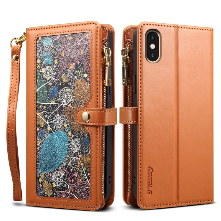 ESEBLE Star Series Lanyard Zipper Wallet Custodia in pelle RFID, For iPhone XR, For iPhone 8 Plus / 7 Plus, For iPhone 6s / 6, For iPhone 6s Plus / 6 Plus