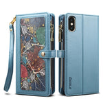 ESEBLE Star Series Lanyard Zipper Wallet Custodia in pelle RFID, For iPhone XR, For iPhone 8 Plus / 7 Plus, For iPhone 6s / 6, For iPhone 6s Plus / 6 Plus