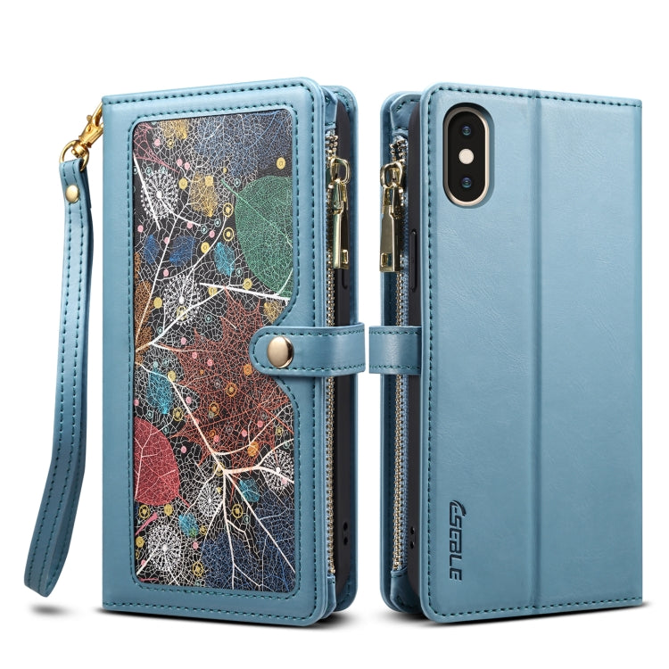 ESEBLE Star Series Lanyard Zipper Wallet Custodia in pelle RFID, For iPhone XR, For iPhone 8 Plus / 7 Plus, For iPhone 6s / 6, For iPhone 6s Plus / 6 Plus