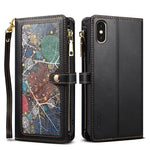 ESEBLE Star Series Lanyard Zipper Wallet Custodia in pelle RFID, For iPhone XR, For iPhone 8 Plus / 7 Plus, For iPhone 6s / 6, For iPhone 6s Plus / 6 Plus