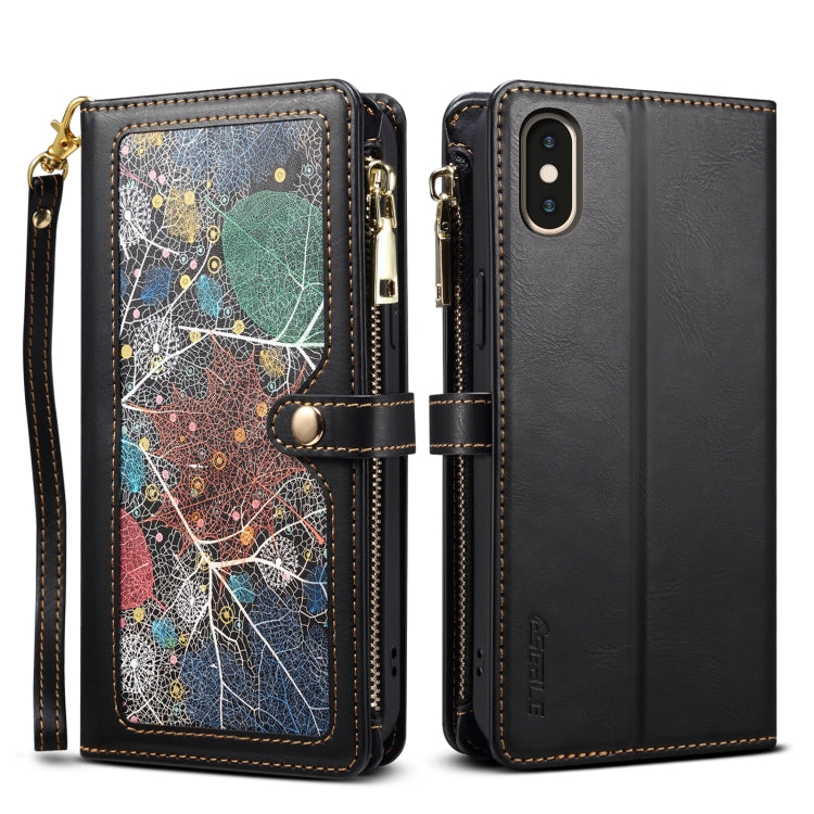ESEBLE Star Series Lanyard Zipper Wallet Custodia in pelle RFID, For iPhone XR, For iPhone 8 Plus / 7 Plus, For iPhone 6s / 6, For iPhone 6s Plus / 6 Plus