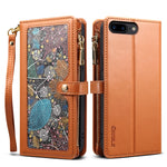 ESEBLE Star Series Lanyard Zipper Wallet Custodia in pelle RFID, For iPhone XR, For iPhone 8 Plus / 7 Plus, For iPhone 6s / 6, For iPhone 6s Plus / 6 Plus