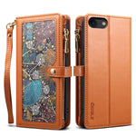 ESEBLE Star Series Lanyard Zipper Wallet Custodia in pelle RFID, For iPhone XR, For iPhone 8 Plus / 7 Plus, For iPhone 6s / 6, For iPhone 6s Plus / 6 Plus