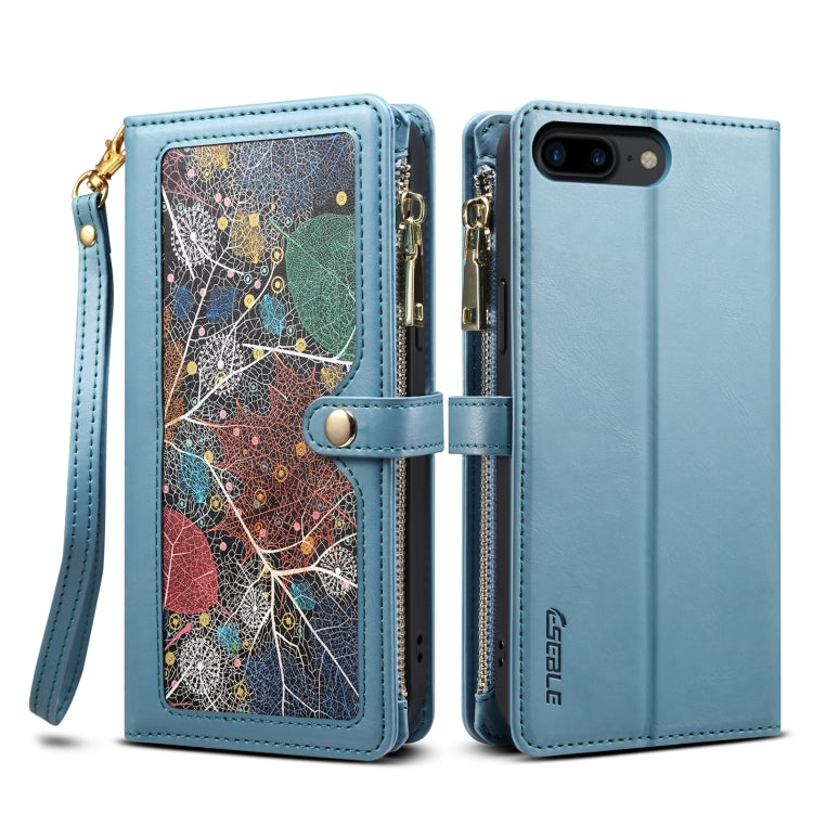 ESEBLE Star Series Lanyard Zipper Wallet Custodia in pelle RFID, For iPhone XR, For iPhone 8 Plus / 7 Plus, For iPhone 6s / 6, For iPhone 6s Plus / 6 Plus