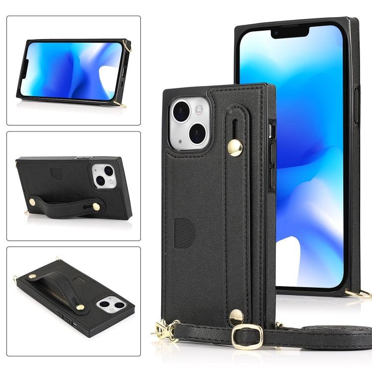 Custodia per cellulare con portacarte con cinturino da polso a tracolla, For iPhone 14, For iPhone 14 Plus, For iPhone 14 Pro, For iPhone 14 Pro Max
