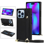Custodia per cellulare con portacarte con cinturino da polso a tracolla, For iPhone 14, For iPhone 14 Plus, For iPhone 14 Pro, For iPhone 14 Pro Max