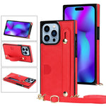 Custodia per cellulare con portacarte con cinturino da polso a tracolla, For iPhone 14, For iPhone 14 Plus, For iPhone 14 Pro, For iPhone 14 Pro Max