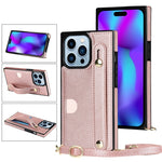 Custodia per cellulare con portacarte con cinturino da polso a tracolla, For iPhone 14, For iPhone 14 Plus, For iPhone 14 Pro, For iPhone 14 Pro Max