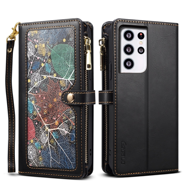 ESEBLE Star Series Lanyard Zipper Wallet Custodia in pelle RFID, For Samsung Galaxy Note20 Ultra, For Samsung Galaxy Note20, For Samsung Galaxy S21 FE 5G, For Samsung Galaxy S21 Ultra 5G, For Samsung Galaxy S21 5G, For Samsung Galaxy S21+ 5G           ...