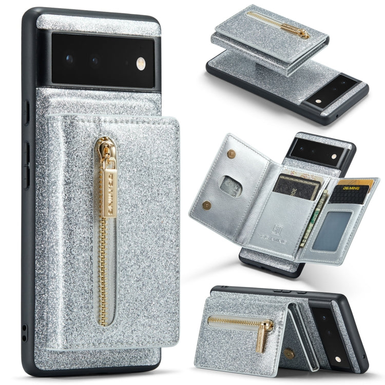 Custodia in pelle DG.MING serie M3 con polvere glitterata, For Google Pixel 6, For Samsung Galaxy S20 FE, For iPhone 11 Pro, For Samsung Galaxy S21 5G, For iPhone 11 Pro Max, For Samsung Galaxy S21 Ultra 5G
