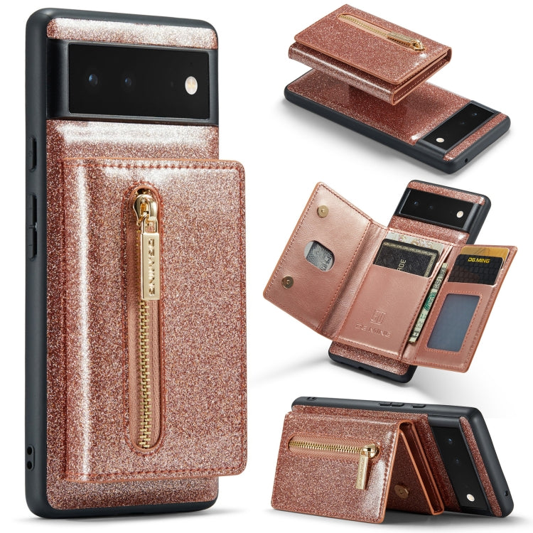 Custodia in pelle DG.MING serie M3 con polvere glitterata, For Google Pixel 6, For Samsung Galaxy S20 FE, For iPhone 11 Pro, For Samsung Galaxy S21 5G, For iPhone 11 Pro Max, For Samsung Galaxy S21 Ultra 5G