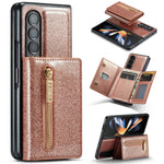 Custodia in pelle DG.MING serie M3 con polvere glitterata, For Samsung Galaxy Z Fold3 5G, For Samsung Galaxy Z Fold4 5G