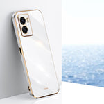 Custodia per telefono in TPU con bordo in oro con placcatura 6D XINLI, For OPPO A57, For OPPO A95 5G, For OPPO A96
