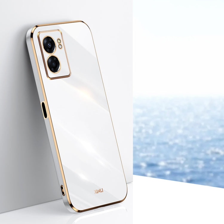 Custodia per telefono in TPU con bordo in oro con placcatura 6D XINLI, For OPPO A57, For OPPO A95 5G, For OPPO A96