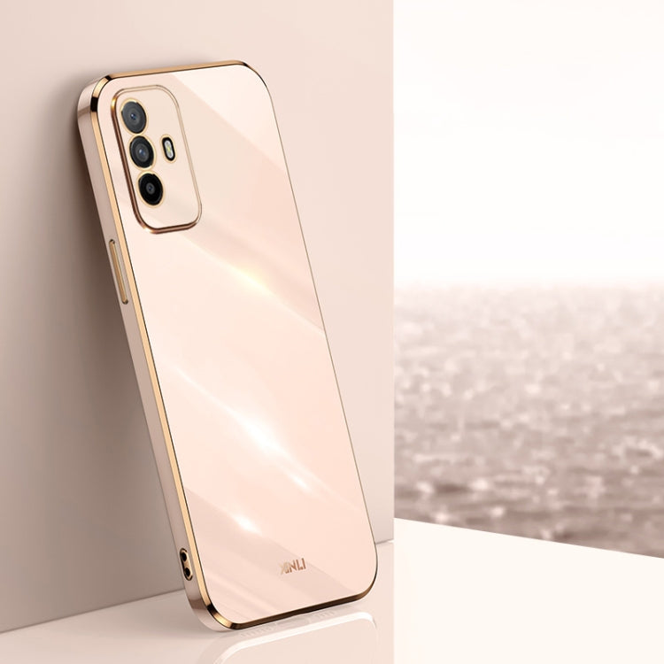 Custodia per telefono in TPU con bordo in oro con placcatura 6D XINLI, For OPPO A57, For OPPO A95 5G, For OPPO A96