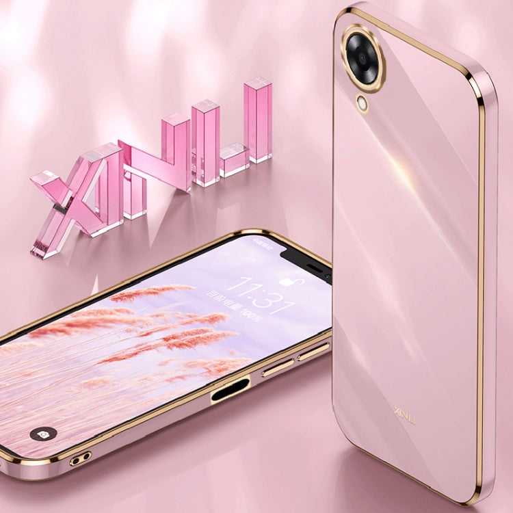 Custodia per telefono in TPU con bordo in oro con placcatura 6D XINLI, For OPPO A17k, For OPPO A36, For OPPO A58 5G