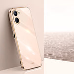 Custodia per telefono in TPU con bordo in oro con placcatura 6D XINLI, For Realme C21Y, For Realme C31, For Realme C33 4G