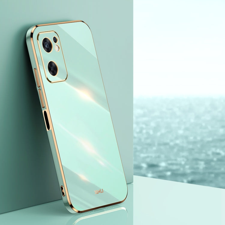 Custodia per telefono in TPU con bordo in oro con placcatura 6D XINLI, For OPPO Reno7 4G Global, For OPPO Reno7 SE, For OPPO Reno7 Global