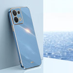 Custodia per telefono in TPU con bordo in oro con placcatura 6D XINLI, For OPPO Reno8, For OPPO Reno8 Pro, For OPPO Reno8 Pro+