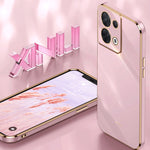 Custodia per telefono in TPU con bordo in oro con placcatura 6D XINLI, For OPPO Reno8, For OPPO Reno8 Pro, For OPPO Reno8 Pro+