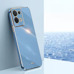 Custodia per telefono in TPU con bordo in oro con placcatura 6D XINLI, For OPPO Reno8, For OPPO Reno8 Pro, For OPPO Reno8 Pro+