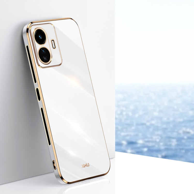 Custodia per telefono in TPU con bordo in oro con placcatura 6D XINLI, For vivo Y77 5G Global