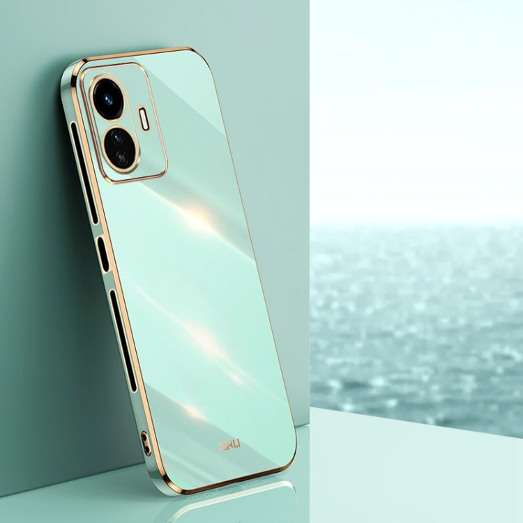 Custodia per telefono in TPU con bordo in oro con placcatura 6D XINLI, For vivo Y77 5G Global