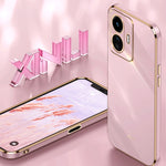 Custodia per telefono in TPU con bordo in oro con placcatura 6D XINLI, For vivo Y77 5G Global
