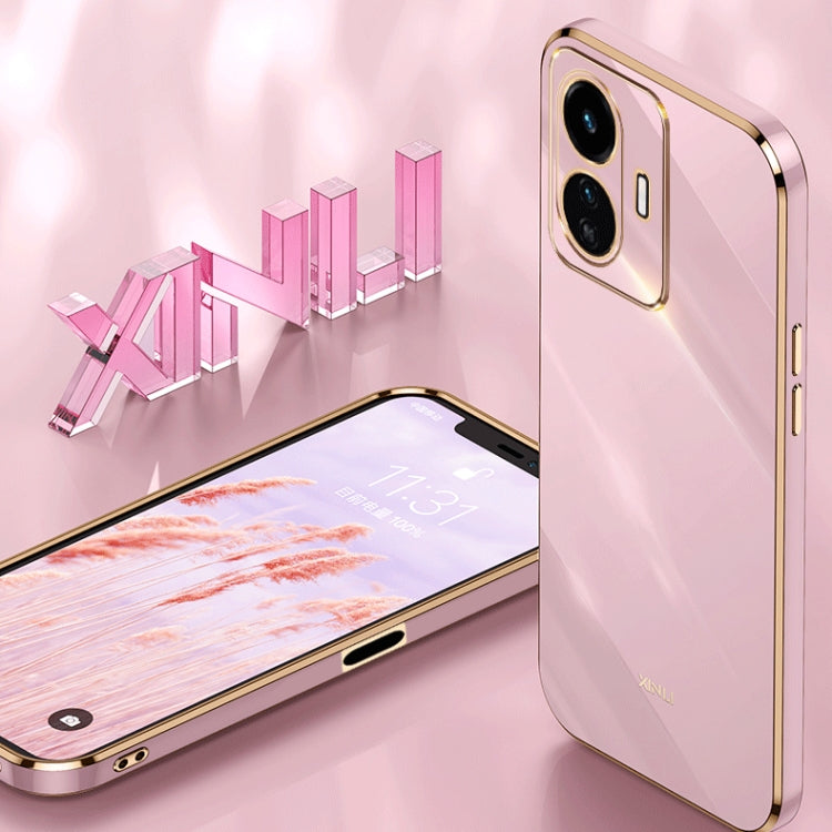 Custodia per telefono in TPU con bordo in oro con placcatura 6D XINLI, For vivo Y77 5G Global