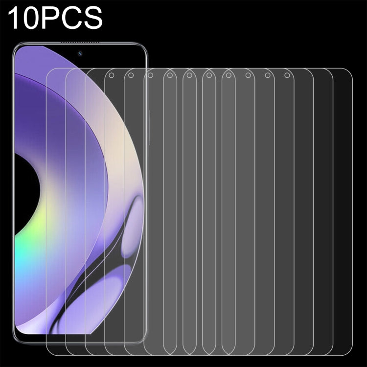Pellicola in vetro temperato 10 pezzi 0,26 mm 9H 2,5D, For Realme 10 Pro (10 PCS)