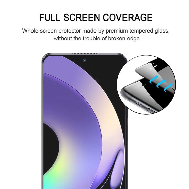 Pellicola in vetro temperato per protezione dello schermo a copertura totale con colla completa, For Realme 10 Pro (1 PC)