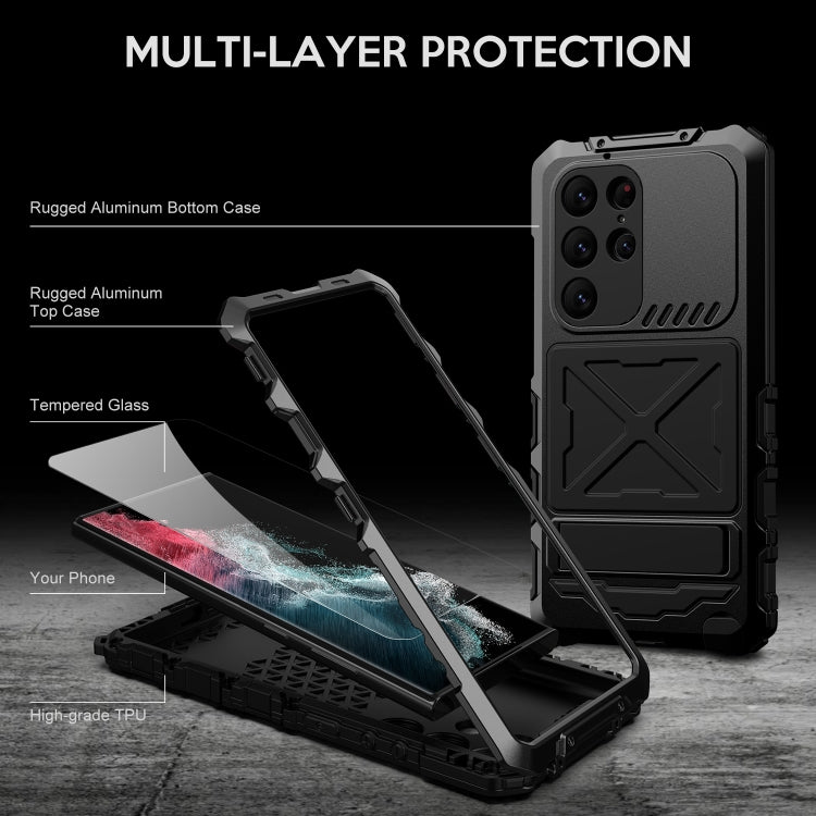 Custodia per telefono antiurto antipolvere impermeabile R-JUST, For Samsung Galaxy S23 Ultra 5G