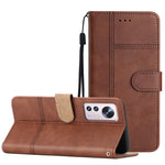 Cassa del telefono in pelle di pelle bovina stile business, For Xiaomi 12T, For Xiaomi 12 Lite, For Xiaomi 12 Pro, For Xiaomi Redmi 10 2022
