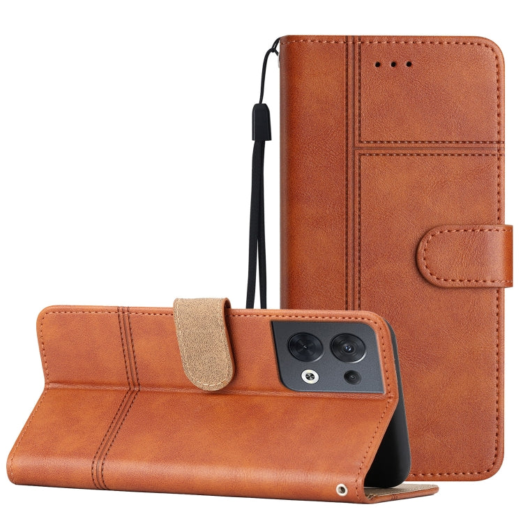 Cassa del telefono in pelle di pelle bovina stile business, For OPPO Reno8 5G, For OPPO Reno8 Lite, For OPPO Reno8 Pro 5G, For OPPO Find X5