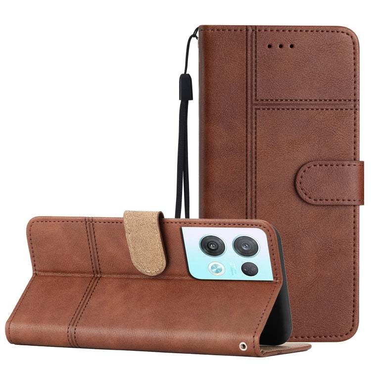 Cassa del telefono in pelle di pelle bovina stile business, For OPPO Reno8 5G, For OPPO Reno8 Lite, For OPPO Reno8 Pro 5G, For OPPO Find X5
