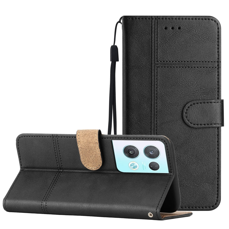 Cassa del telefono in pelle di pelle bovina stile business, For OPPO Reno8 5G, For OPPO Reno8 Lite, For OPPO Reno8 Pro 5G, For OPPO Find X5