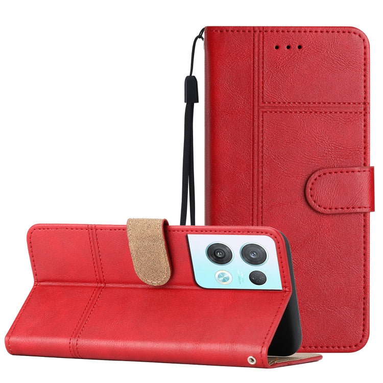 Cassa del telefono in pelle di pelle bovina stile business, For OPPO Reno8 5G, For OPPO Reno8 Lite, For OPPO Reno8 Pro 5G, For OPPO Find X5