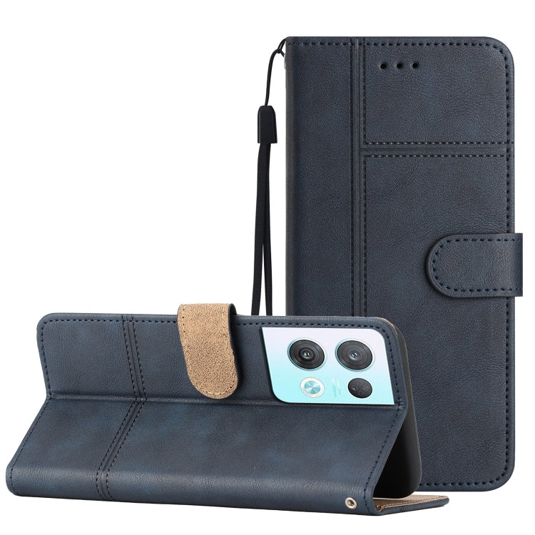 Cassa del telefono in pelle di pelle bovina stile business, For OPPO Reno8 5G, For OPPO Reno8 Lite, For OPPO Reno8 Pro 5G, For OPPO Find X5