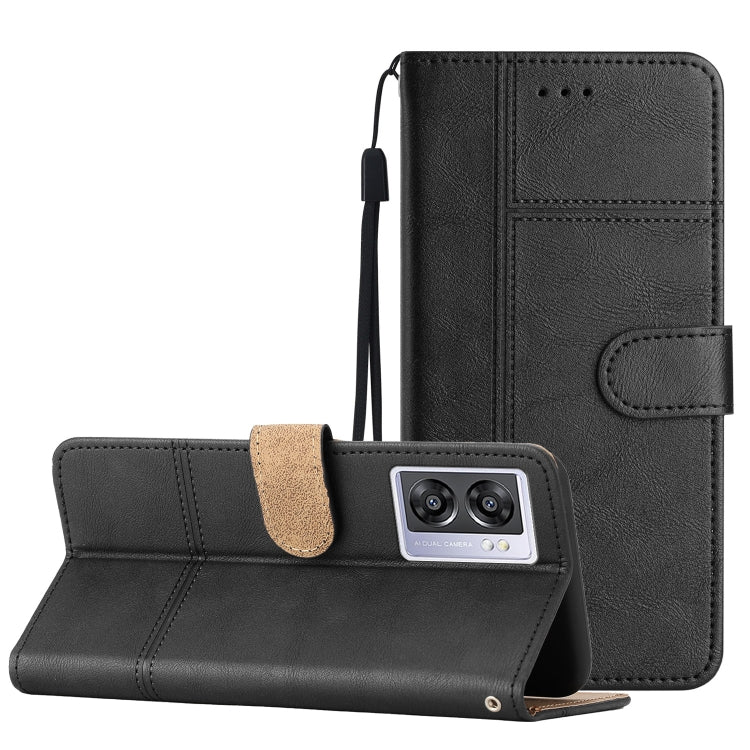 Cassa del telefono in pelle di pelle bovina stile business, For OPPO A77 5G, For OPPO A76, For OPPO A74 5G / A54 5G, For OPPO A57 2022 / A77 5G