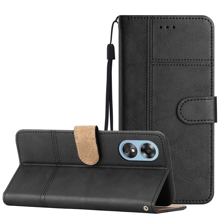 Cassa del telefono in pelle di pelle bovina stile business, For OPPO A17