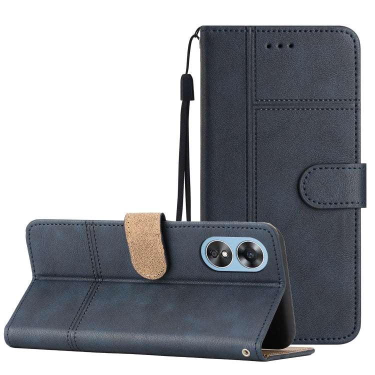Cassa del telefono in pelle di pelle bovina stile business, For OPPO A17