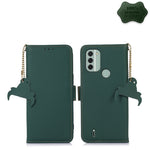 Custodia per telefono in pelle magnetica RFID in vera pelle, For Nokia C31