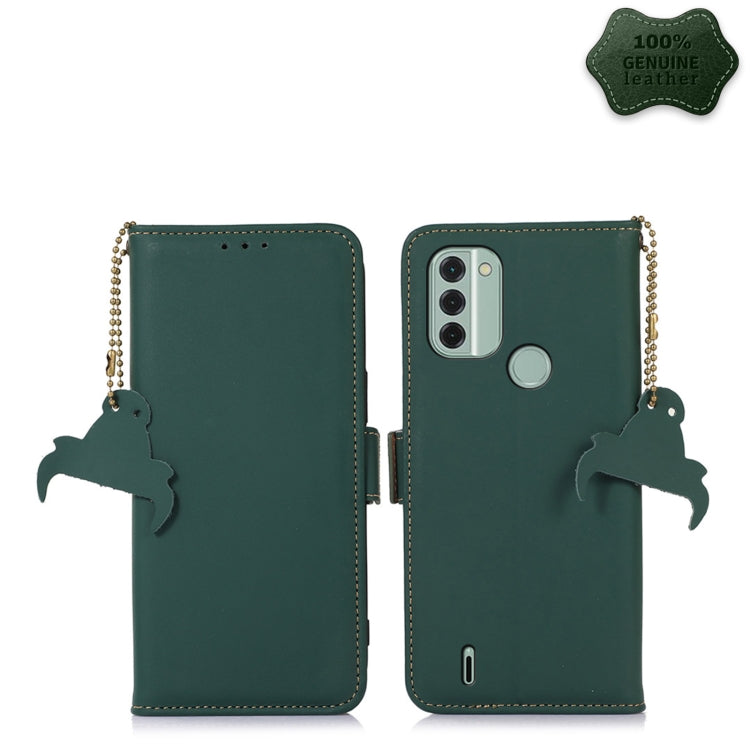 Custodia per telefono in pelle magnetica RFID in vera pelle, For Nokia C31