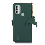 Custodia per telefono in pelle magnetica RFID in vera pelle, For Nokia C31