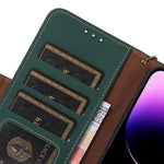 Custodia per telefono in pelle magnetica RFID in vera pelle, For Nokia C31