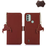 Custodia per telefono in pelle magnetica RFID in vera pelle, For Nokia C31