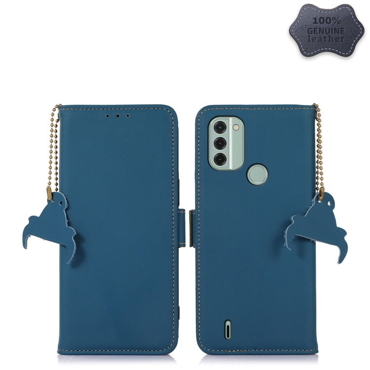 Custodia per telefono in pelle magnetica RFID in vera pelle, For Nokia C31