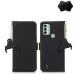 Custodia per telefono in pelle magnetica RFID in vera pelle, For Nokia C31